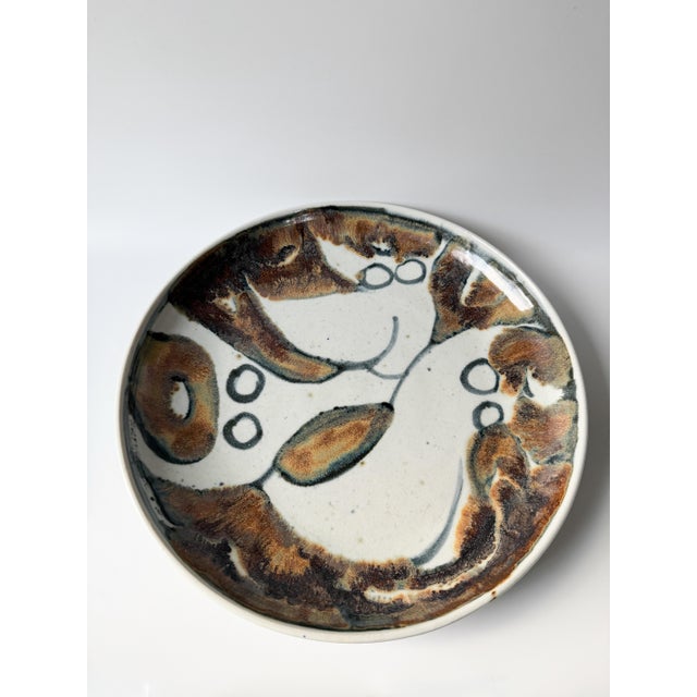 Vintage Hand-Painted Abstract Nudes Large Ceramic Bowl Details: Hand-painted abstract nude forms Signed and dated "1982"...