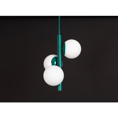 Sputnik Green Pendant Light in Opal Glasd from Kaiser Idell / Kaiser Leuchten, Germany, 1970s For Sale - Image 3 of 9