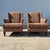 2010s 2010 Stratford Caye Large-Scale Modern Wingback Arm Chairs Brown Striped Upholstery - A Pair For Sale - Image 5 of 10