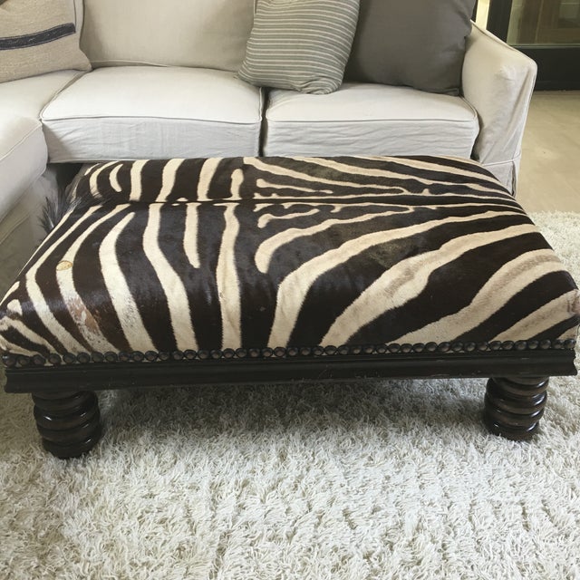 Authentic Zebra Skin Ottoman Chairish
