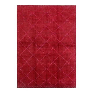 Pasargad DC Red Color Fine Hand Knotted Modern Rug For Sale