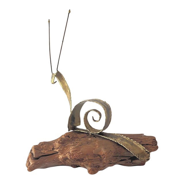 Signed Torch Cut Snail Sculpture, 1974 For Sale