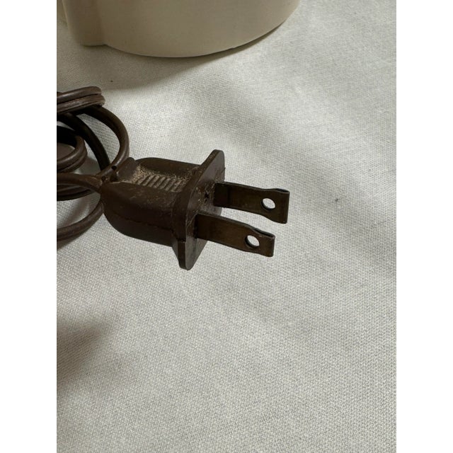 Pair of Art Deco Cream Color Glazed Ceramic Table Lamp Bases For Sale - Image 9 of 12