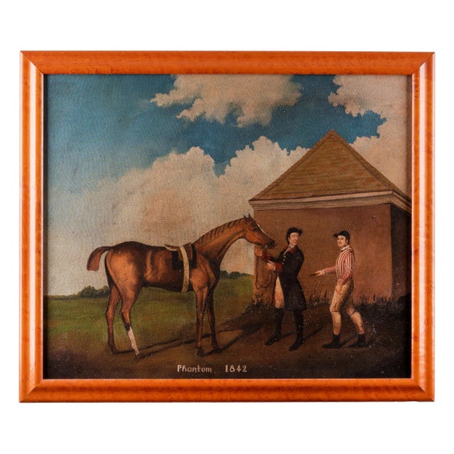 Mid 19th Century Phantom Equestrian Race Horse Painting For Sale - Image 5 of 5