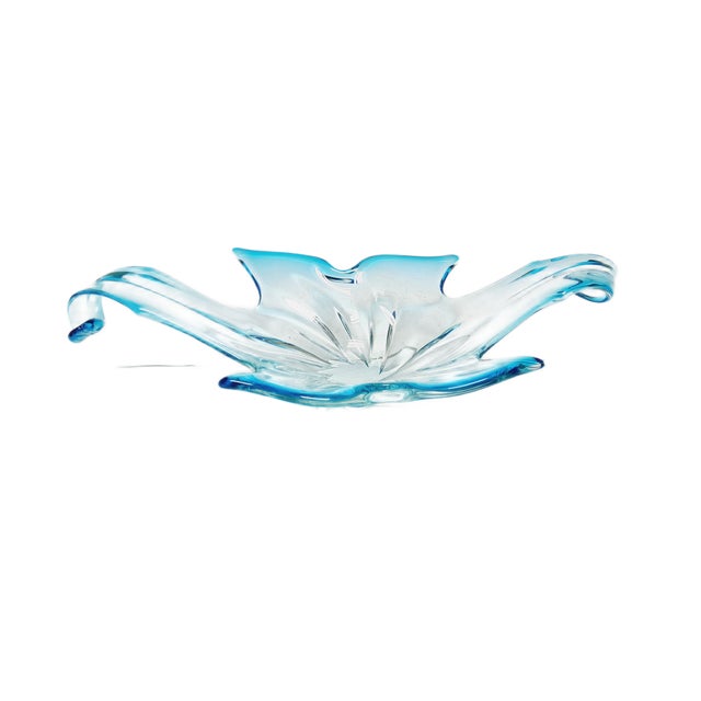 Glass Postmodern Sommerso Murano Glass Fruit Bowl from Mandruzzato, Italy, 1950 For Sale - Image 7 of 14