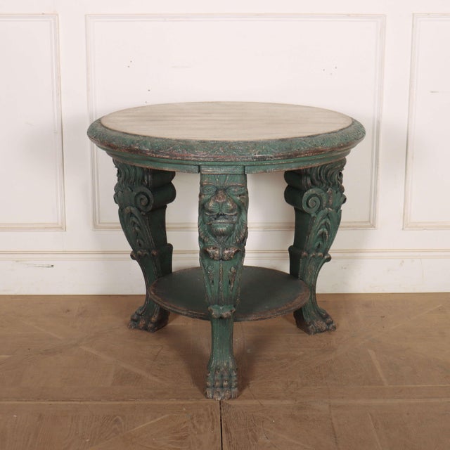 German Carved Oak Lamp Table, 1890s For Sale - Image 10 of 10