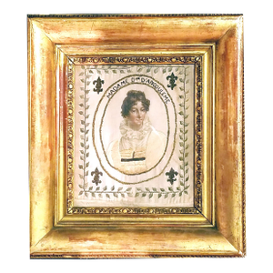 French Royal Painted Silk Textile Portrait, Marie Thérèse of France, Eldest Daughter of Louis XVI and Marie Antoinette