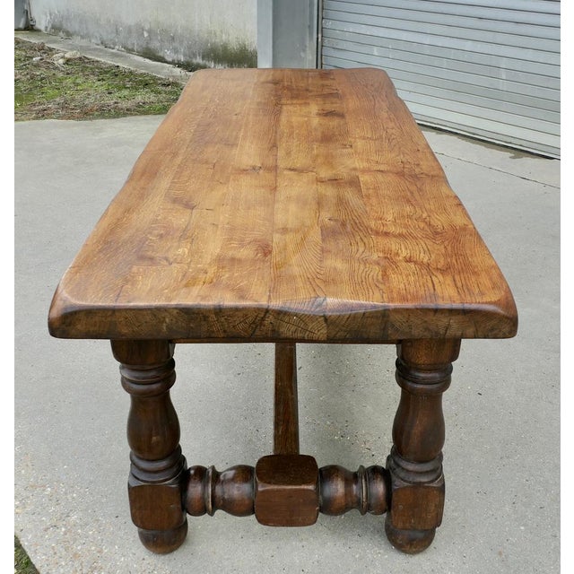 French 12 Seater Oak Farmhouse Table, 1930s For Sale - Image 9 of 12