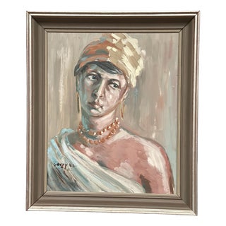 Unknown, Portrait of a Woman, 1950s, Oil on Panel, Framed For Sale
