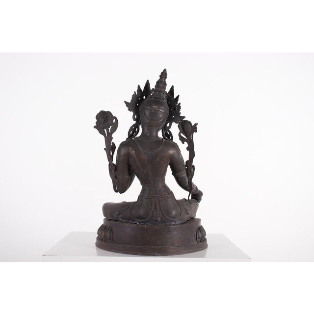 19th Century Nepalese Female Deity Sculpture in Copper Alloy For Sale - Image 3 of 5