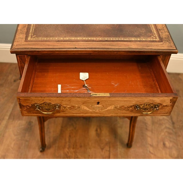 Edwardian Sheraton Revival Davenport Desk in Marquetry Inlaid Mahogany, 1900 For Sale - Image 11 of 12