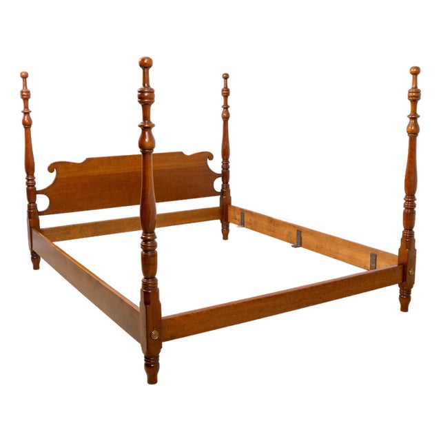 L&jg Stickley Cherry California King Chippendale Style Poster Bed For Sale