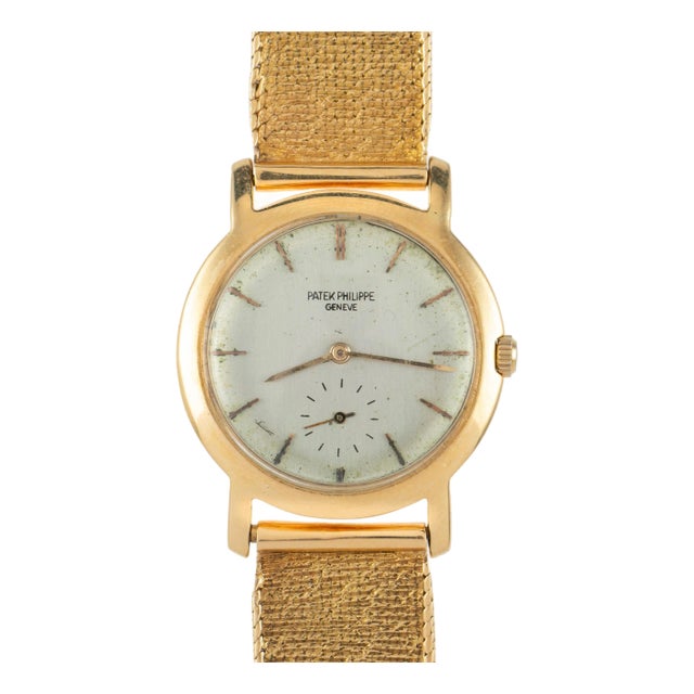 Patek Philippe Geneve Vintage 2506 Manual 18k Gold Mesh Bracelet Watch For Sale