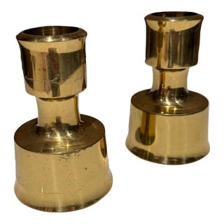 Danish Modern Brass Candle Holders Jens Quistgaard Dansk Designs For Sale