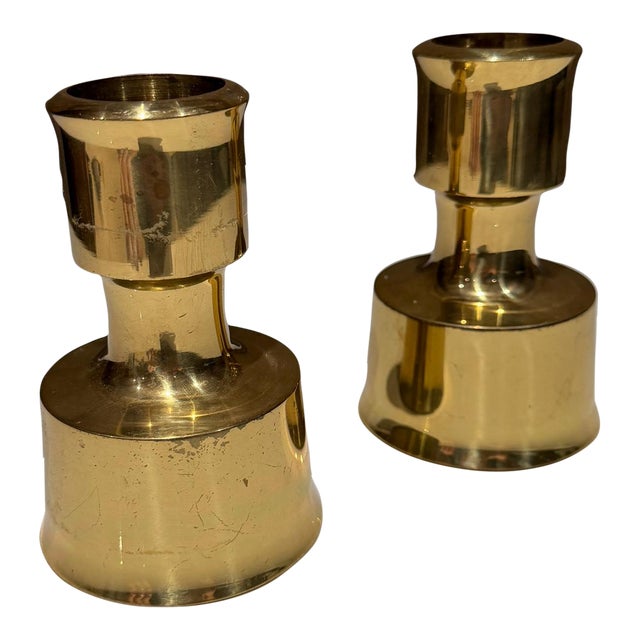 Danish Modern Brass Candle Holders Jens Quistgaard Dansk Designs For Sale