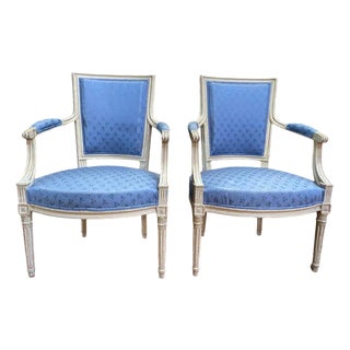 Set of Louis Xvi Style Cabriolet Armchairs For Sale