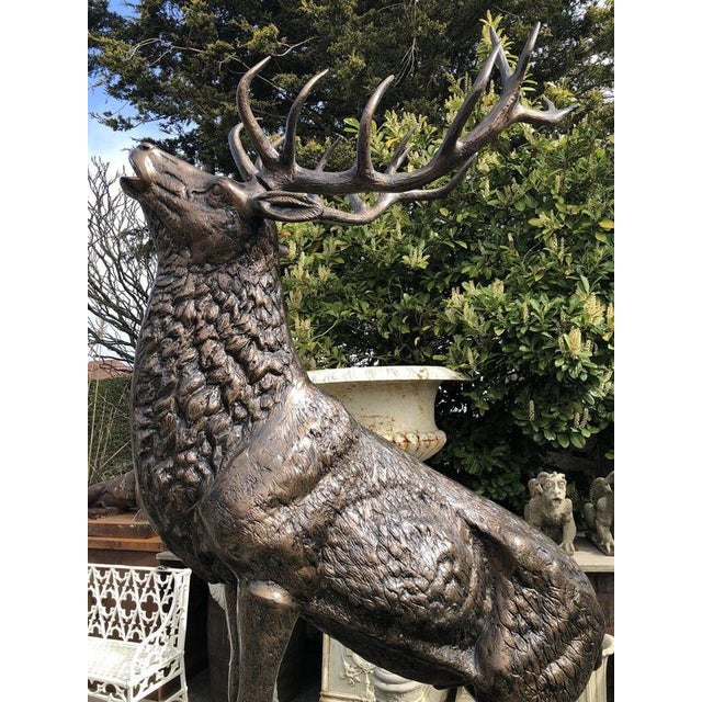 Stag Sculpture in Bronzed Aluminium For Sale - Image 3 of 9
