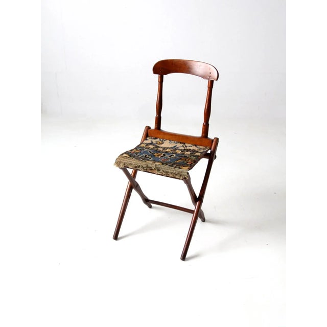 Brown Antique Readsboro Chair MFG Co Folding Camp Chair For Sale - Image 8 of 13