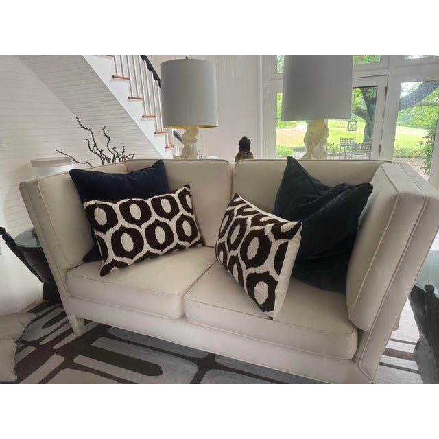 2020s Pair of Chocolate Brown Ikat Pillows For Sale - Image 5 of 5