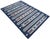 Mid-Century Modern Handmade Cotton Area Rug, Vegetable Dyed, Indigo Blue, Cream and Terracotta Striped Dhurrie -6'x9' For Sale - Image 3 of 13