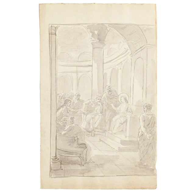 Life of Jesus - Collection of 5 Ink and Watercolor Drawings - 20th Century 20th Century For Sale - Image 4 of 5