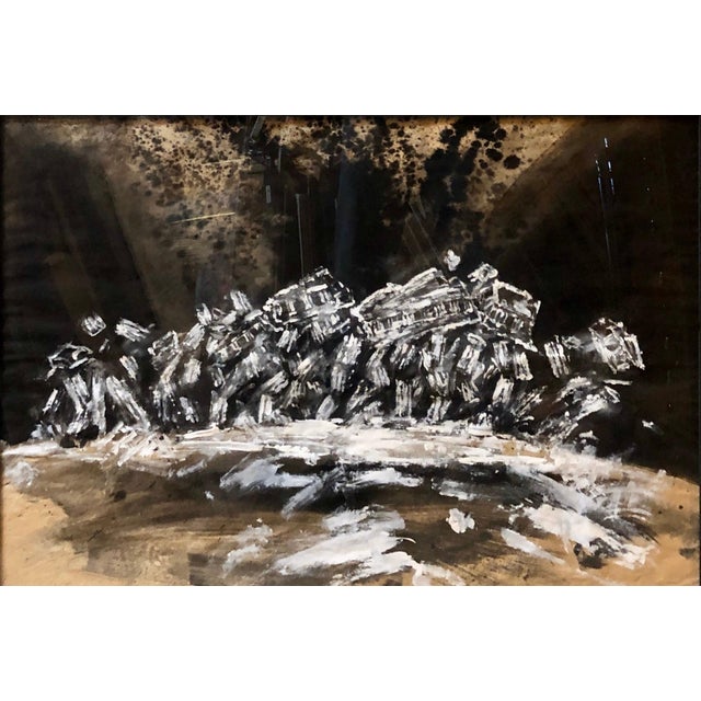 Contemporary Konstantin Kakanias, Contemporary Gouache Painting Earthquake II, Greek Ruins, Monuments of Greece, c.1992 For Sale - Image 3 of 7