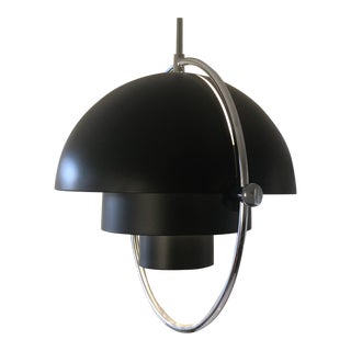 Louis Weisdorf Black and Chrome Multi-Lite Pendant For Sale