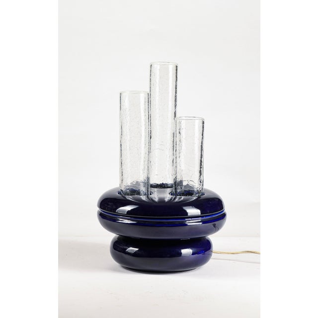 Vintage Ceramic and Glass Table Lamp, Italy, 1970s For Sale - Image 10 of 10