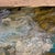 Glass Abstract Blue and Gold Fluid Art Painting Crushed Glass Modern Wall Art For Sale - Image 7 of 12