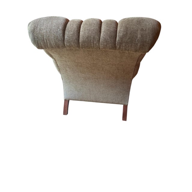 Traditional Stickley Leopold Upholstered Chair and Ottoman Matching Set For Sale - Image 3 of 13