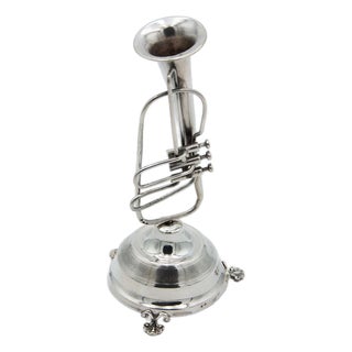 Silver Trumpet-Shaped Toothpick Holder For Sale