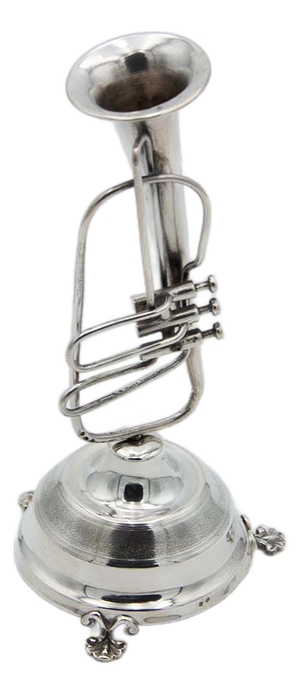 Silver Trumpet-Shaped Toothpick Holder