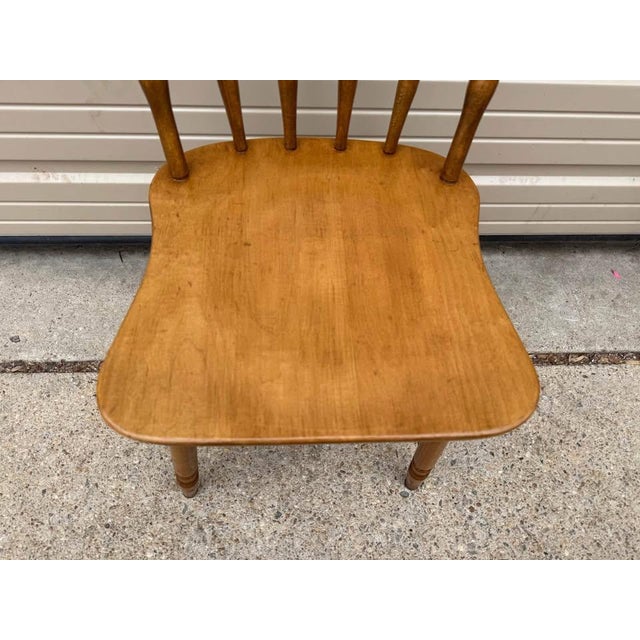 Late 20th Century Late 20th Century Set of Four Vintage Bistro Style Solid Maple Spindle Back Dining Chairs For Sale - Image 5 of 10