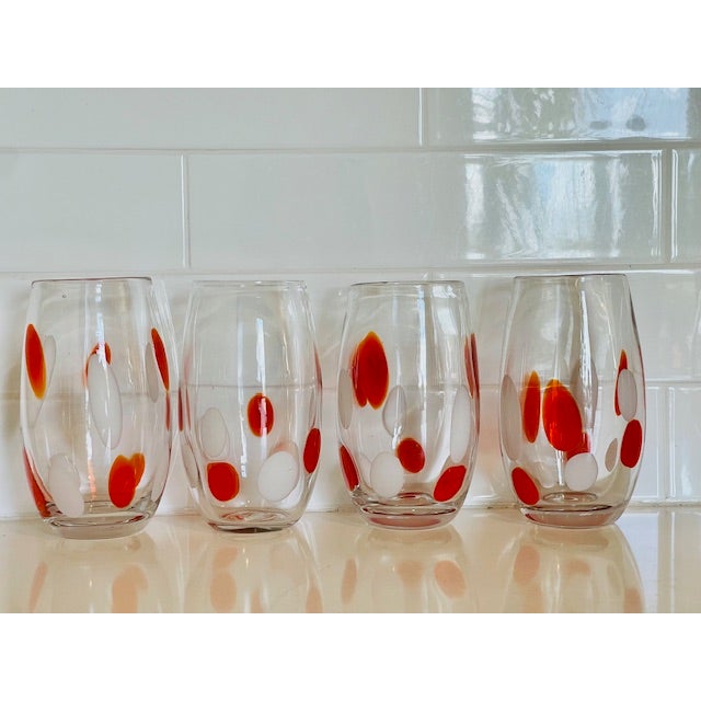 Late 20th Century Late 20th Century Handblown Mid-Century Modern Glasses - Set of 12 For Sale - Image 5 of 17