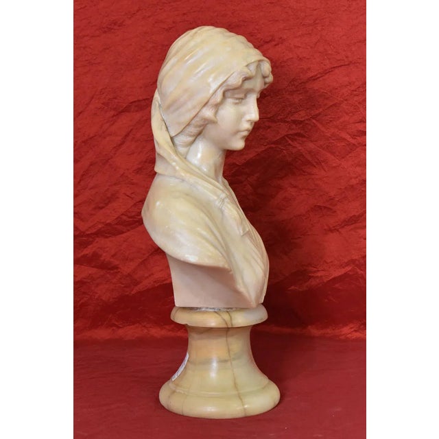 Woman Sculpture, 19th Century, Alabaster For Sale - Image 6 of 10