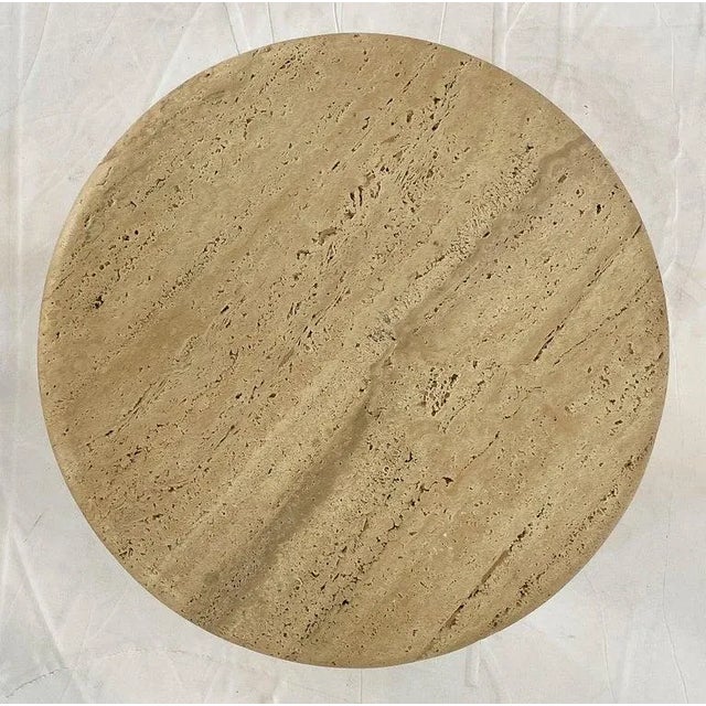 Modernist Conical Table of Travertine Stone From Italy (Four Available) For Sale - Image 4 of 13