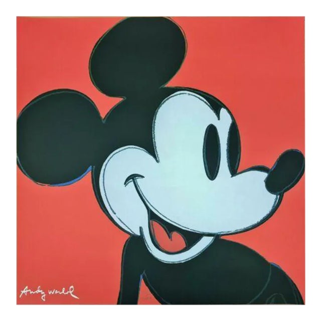 Vintage After Andy Warhol Mickey Mouse Lithograph Numbered and Signed on Plate For Sale