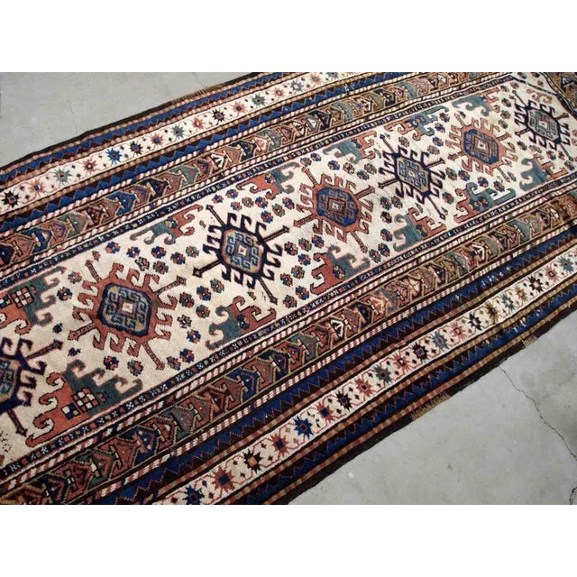 Late 19th Century Late 19th Century Antique Handmade Caucasian Kazak Rug For Sale - Image 5 of 7