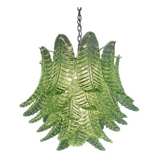 Italian Green Felci Murano Glass Chandelier Green by Simoeng for Simoeng For Sale