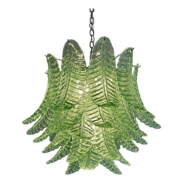 Italian Green Felci Murano Glass Chandelier Green by Simoeng for Simoeng For Sale