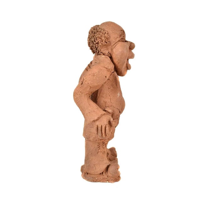 Early 20th Century Smiling Male Clay Figure Malawi For Sale - Image 4 of 5