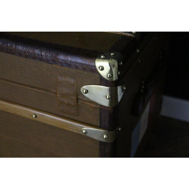 Vintage Trunk in Brown Canvas from Goyard, 1920s For Sale - Image 12 of 18