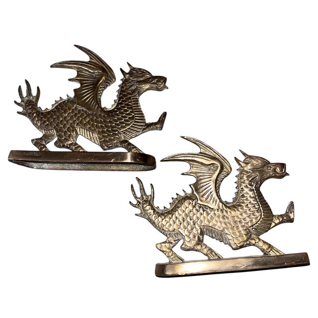 1950s Mythical Brass Dragon Bookends- Set of 2 For Sale In Dallas - Image 6 of 9