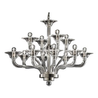 Transparent Murano Glass Chandelier by Simoeng For Sale