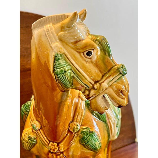 Burnt Orange Grand Scale Polychrome Tang Horse Statue For Sale - Image 8 of 12