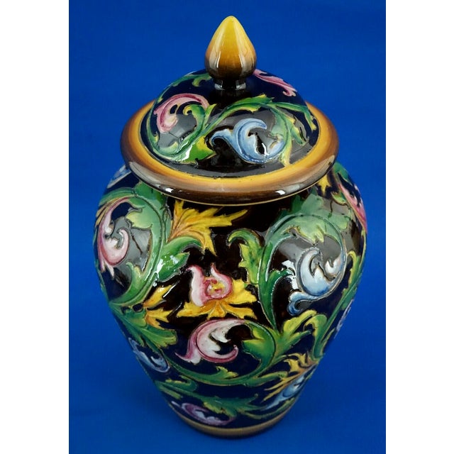 Blue 20th Century Scratched Majolica Ceramic Potiche Vase by Bartolomeo Rossi for CAS Savona Albisola, Italy, 1920s For Sale - Image 8 of 18