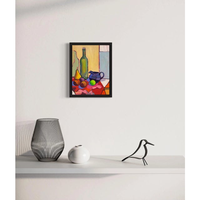 This colorful, contemporary 12" x 9" still life oil painting captures the beauty of line, color and form. A simple...