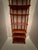 Mid-Century Modern Tall & Narrow Rattan Bamboo Etagere Bookshelf With Iron Finials For Sale - Image 3 of 12