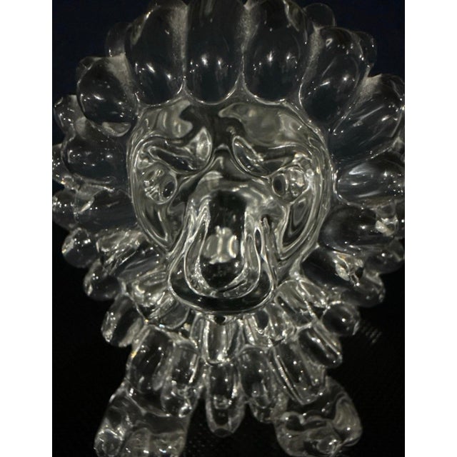 Vintage Fm Konstglas Ronneby Sweden Lead Crystal Lion Figurine 5.5” Art Glass Paperweight For Sale - Image 9 of 10