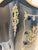 Wood Vintage European Hand-Painted Black & Gold Curved Commode – French Baroque Style For Sale - Image 7 of 10